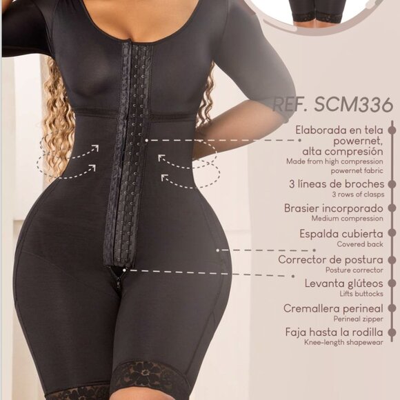 Fajas Colombianas Post Surgery Butt Lifter Body Shaper Black Size 2XL Ref 336 - Picture 2 of 4